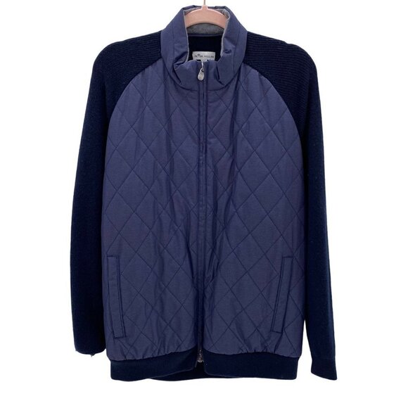 Peter Millar Crown Elite Zip Front Black/Navy Jacket Men's Size Large - Picture 3 of 8